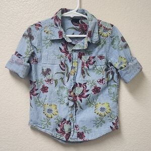 Floral Denim Kids Shirt